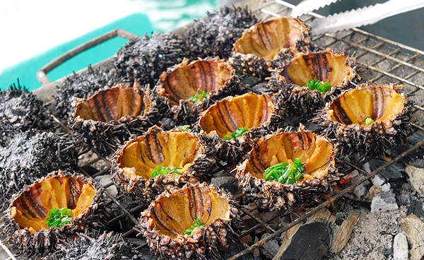 Grilled sea urchin is a popular dish in Phu Quoc.