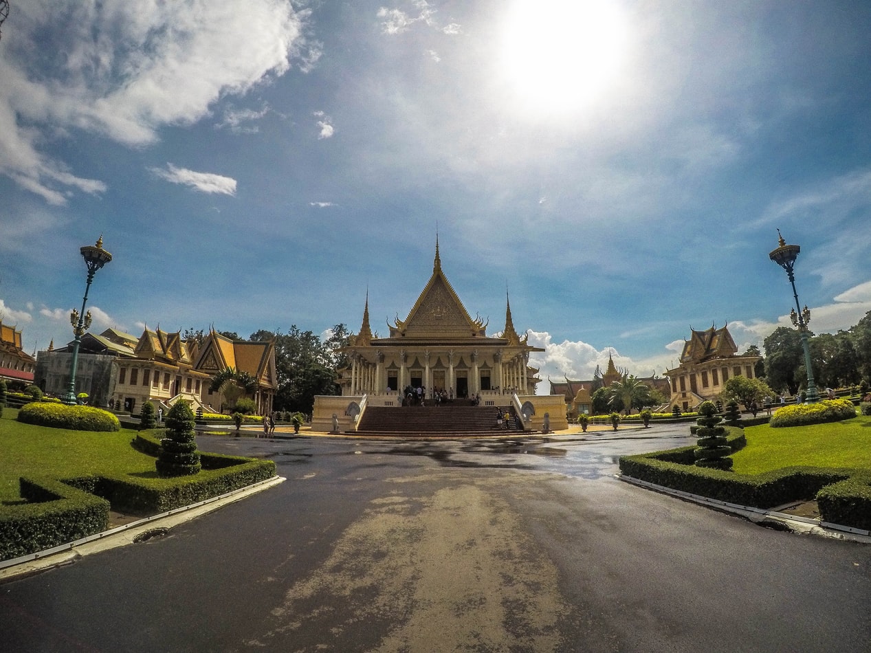 Phnom Penh, Royal Palace in a sunny day, 